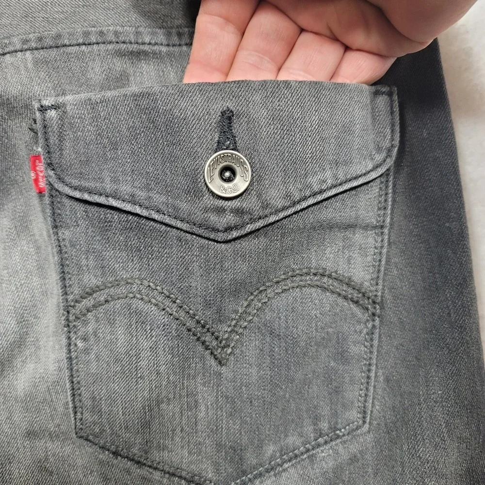 Levis Jeans 514 Men 33x32 Black Denim Back Flap Pockets Slim Straight